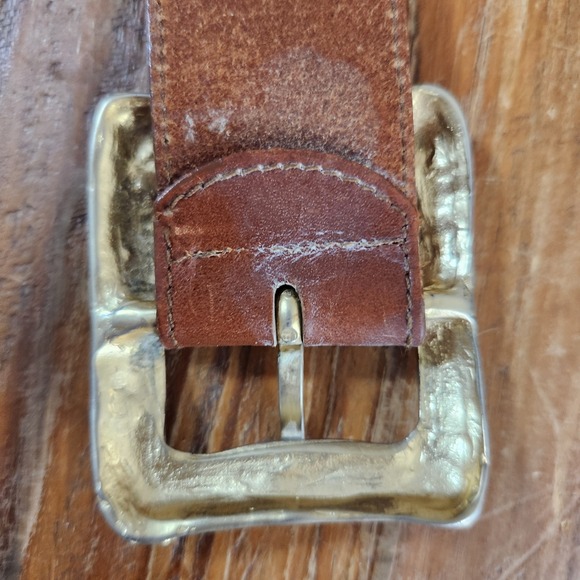 Vtg Express Gold Buckle and Tip‎ Leather Belt Western Coastal Cowgirl Festival M main image 12